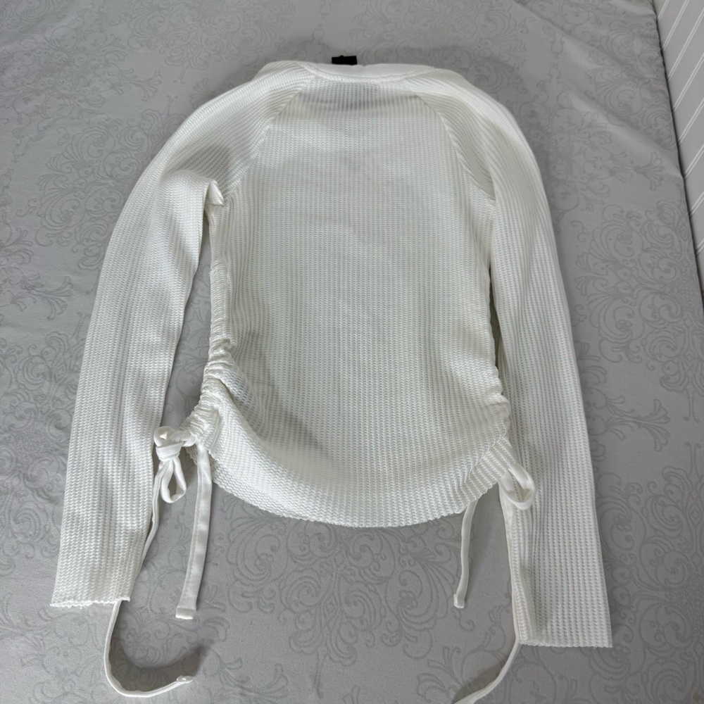The Range Stark Jumbo Waffle Knit Gathered Slash Long Sleeve Top Size XS - Picture 11 of 13